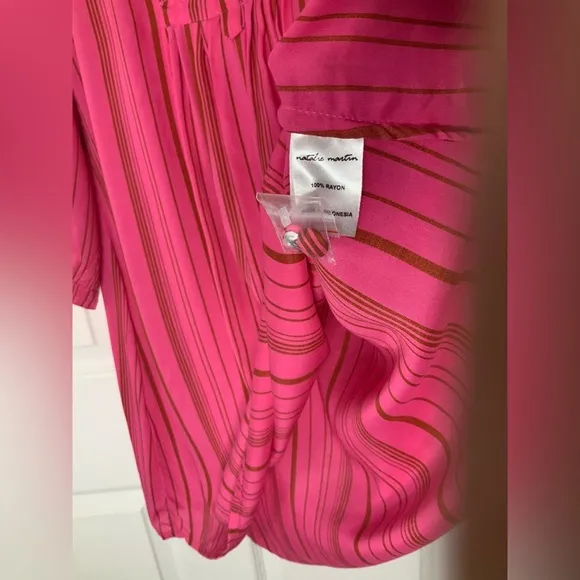 NWOT Natalie Martin Sammie Pink Striped Dress Sz XS