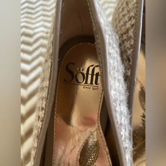 NWOT! Sofft Gray Herringbone Tweed Pump 8.5 Bow