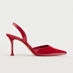NWOT. Zara Red Shiny High-Heel Shoes. Size 6,5.