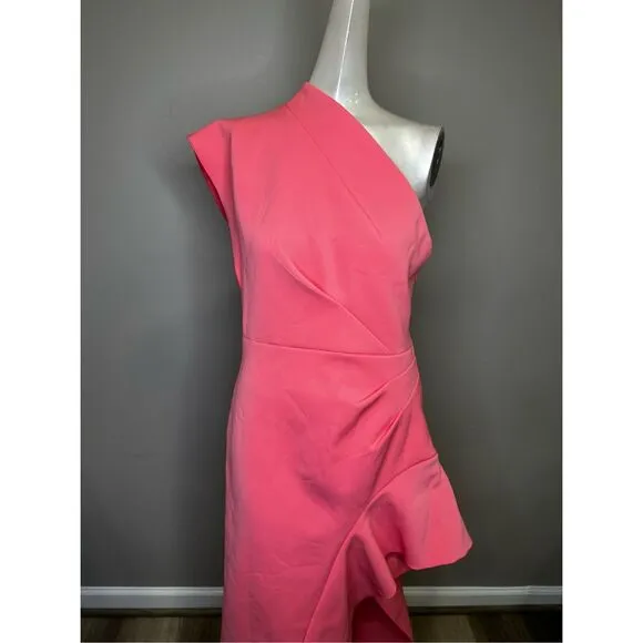 NWT Acler One Shoulder Asymmetric Ruffle Eddington Midi Dress Size 6 $495