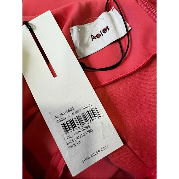NWT Acler One Shoulder Asymmetric Ruffle Eddington Midi Dress Size 6 $495