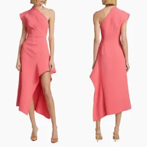 NWT Acler One Shoulder Asymmetric Ruffle Eddington Midi Dress Size 6 $495