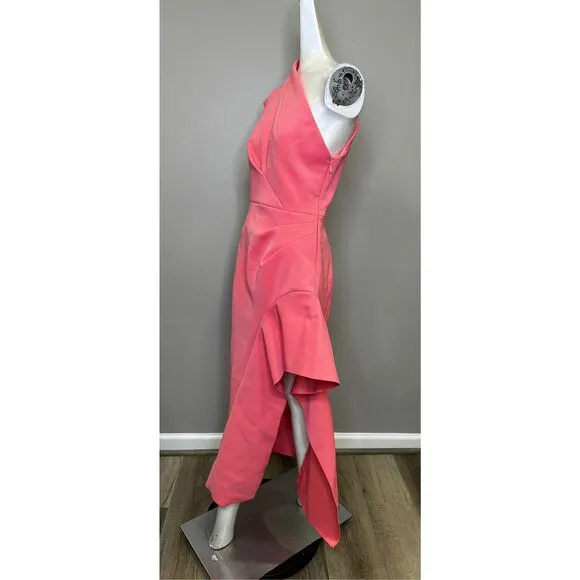 NWT Acler One Shoulder Asymmetric Ruffle Eddington Midi Dress Size 6 $495