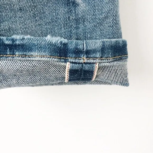NWT Anthropologie The Selvedge Vintage Straight Jeans 27P $298 Blue Petite