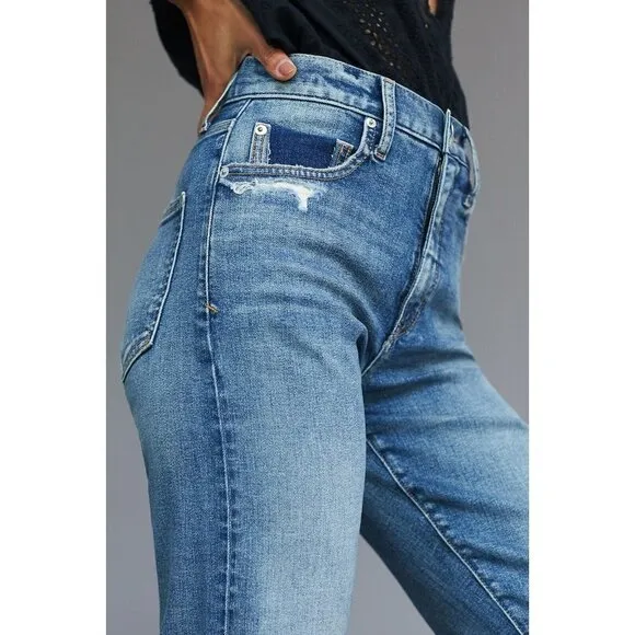 NWT Anthropologie The Selvedge Vintage Straight Jeans 27P $298 Blue Petite