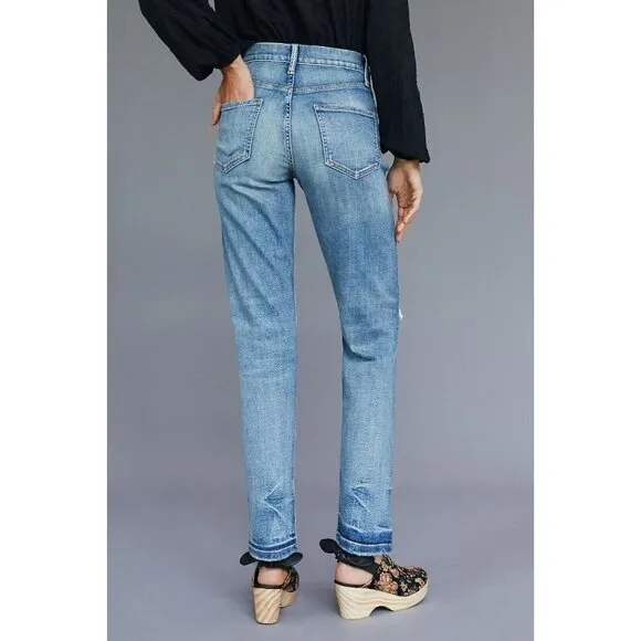 NWT Anthropologie The Selvedge Vintage Straight Jeans 27P $298 Blue Petite