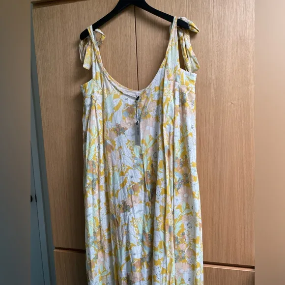 *NWT* APIECE APART Palmas Tie-Sleeve Maxi Dress in Day Arte Floral, size L