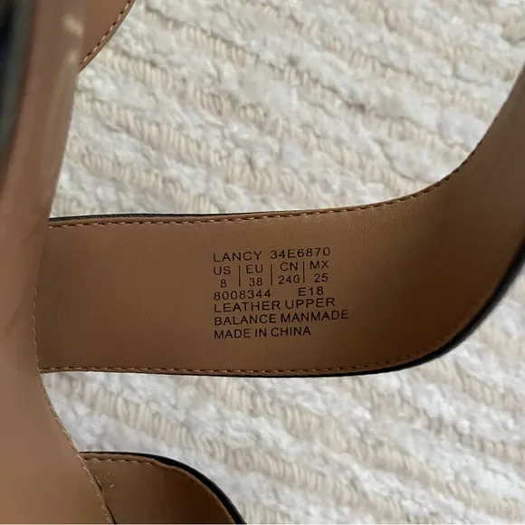 NWT Calvin Klein Lancy Nappa black heeled dress sandals