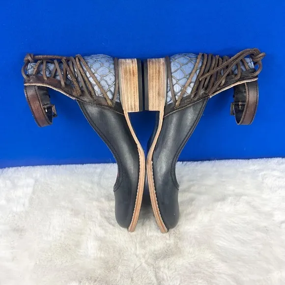 •NWT |•FREEBIRD BY STEVEN•| 'Marlon' Mary Jane Navy Blue Croc Shoes SIZE 9