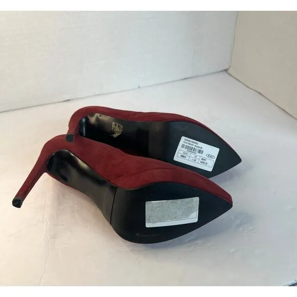 NWT Gianni Marra Burgundy Suede Pointy Toe Platform Stiletto Heel Pump Shoes 9