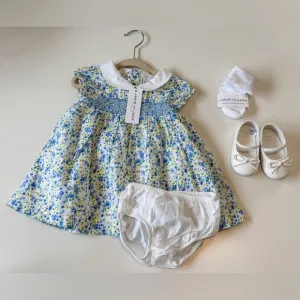 NWT Janie and Jack 6-12 month floral dress with bloomers, socks, shoes