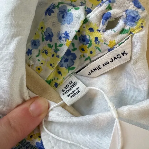 NWT Janie and Jack 6-12 month floral dress with bloomers, socks, shoes