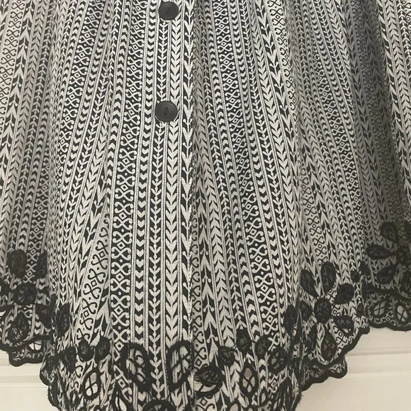 ***NWT*** JOIE &quot; BRIXERLY&quot;  LINEN-BLEND SKIRT BLACK/WHITE Sz 0