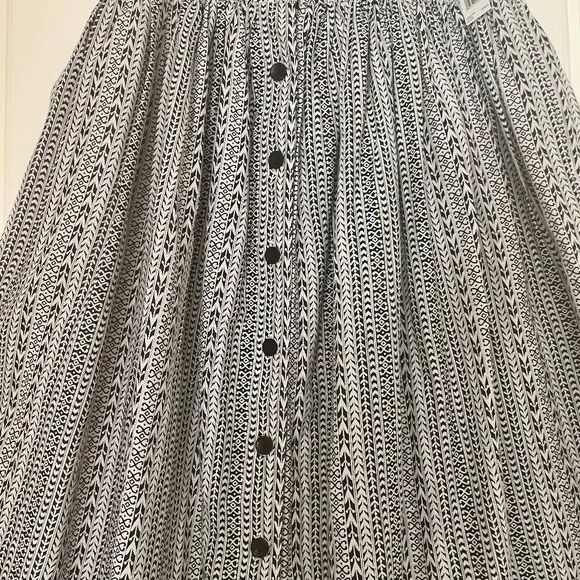 ***NWT*** JOIE &quot; BRIXERLY&quot;  LINEN-BLEND SKIRT BLACK/WHITE Sz 0