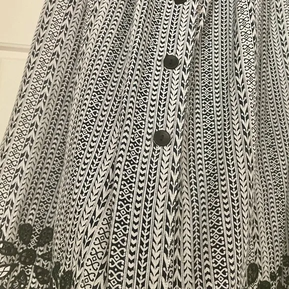 ***NWT*** JOIE &quot; BRIXERLY&quot;  LINEN-BLEND SKIRT BLACK/WHITE Sz 0