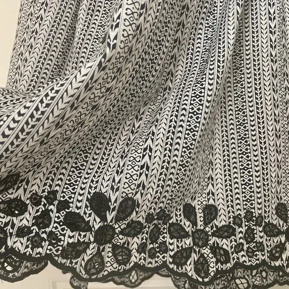 ***NWT*** JOIE &quot; BRIXERLY&quot;  LINEN-BLEND SKIRT BLACK/WHITE Sz 0