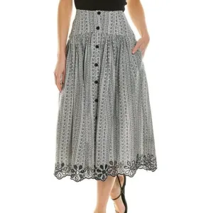 ***NWT*** JOIE &quot; BRIXERLY&quot;  LINEN-BLEND SKIRT BLACK/WHITE Sz 0