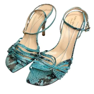 NWT Kate Spade Santa Fe Strappy Sandals Size 8.5 Turquoise &amp; Brown Lizard