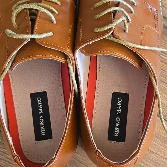 NWT Mens Bruno Marc Brown Dress Shoes