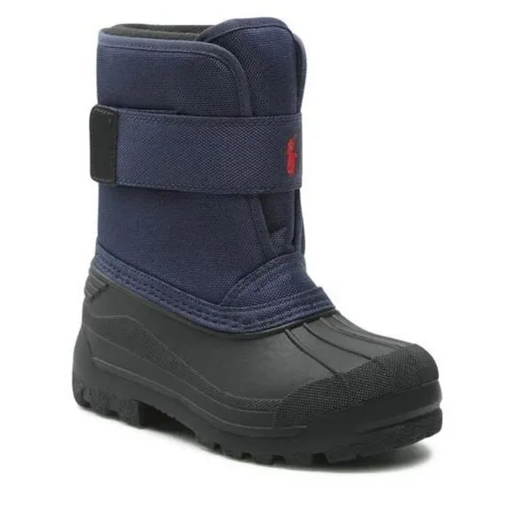 NWT Polo Ralph Lauren Everlee Navy/Black/Red Pre-School Kids Boots Size 3