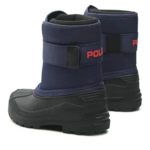NWT Polo Ralph Lauren Everlee Navy/Black/Red Pre-School Kids Boots Size 3