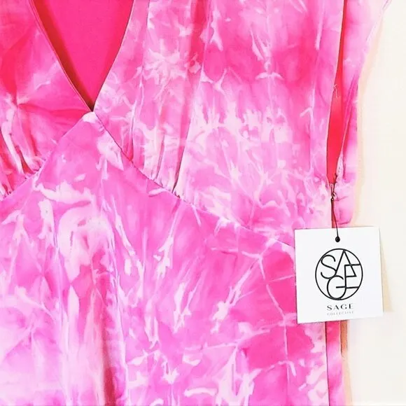 NWT SAGE Kimono Tie Dye Print Flowy Summer Midi Dress