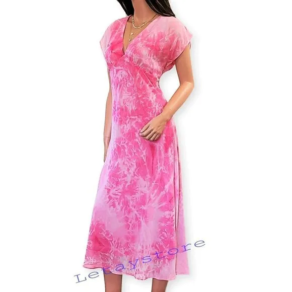 NWT SAGE Kimono Tie Dye Print Flowy Summer Midi Dress