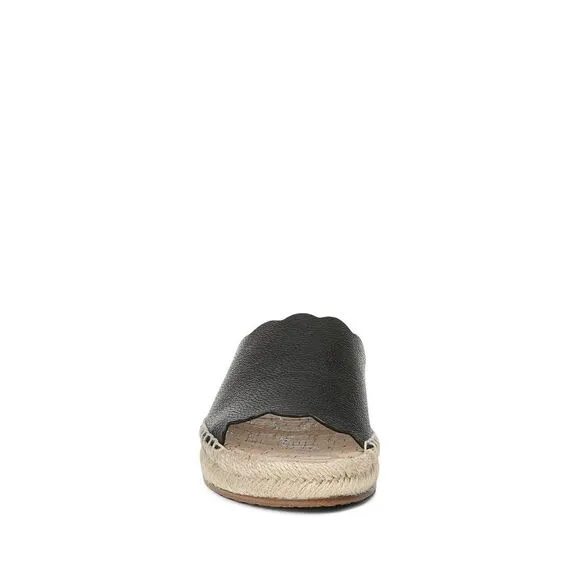 NWT SAM EDELMAN Womens Black Andy Open Toe Slip On Leather Espadrille Shoes 6 M