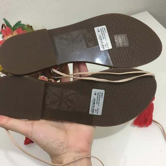 NWT Schutz strappy Lannister embroidered sandals