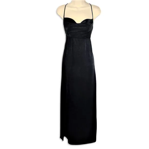 NWT Show Me Your Mumu Women's Winslet Cowl Neck Side Slit Gown Maxi Dress