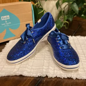 NWT Size 8 Kate Spade Keds - Blue Glitter Sneakers (ABBA)