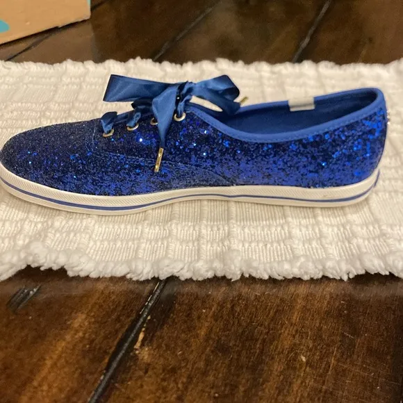 NWT Size 8 Kate Spade Keds - Blue Glitter Sneakers (ABBA)