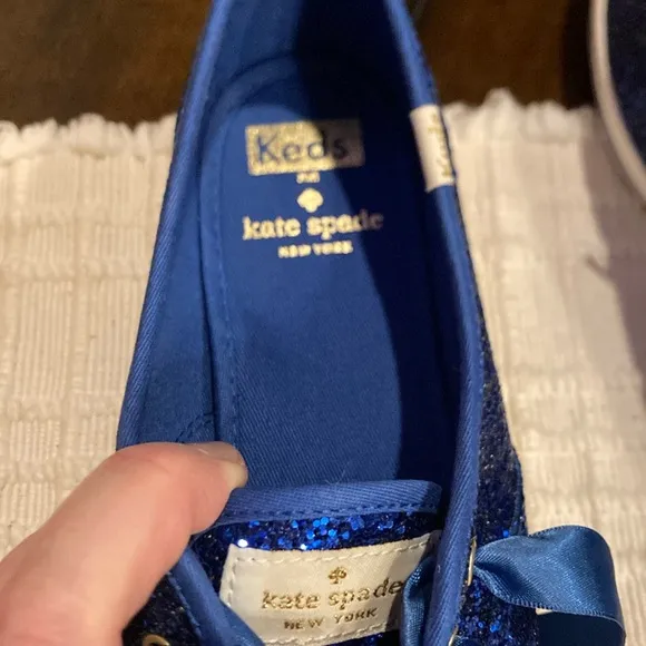 NWT Size 8 Kate Spade Keds - Blue Glitter Sneakers (ABBA)