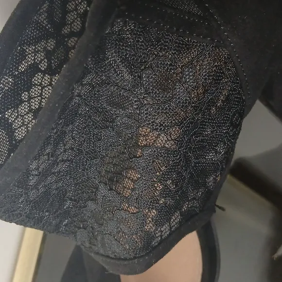 NWT Torrid black covered lace tapered heels size 9w