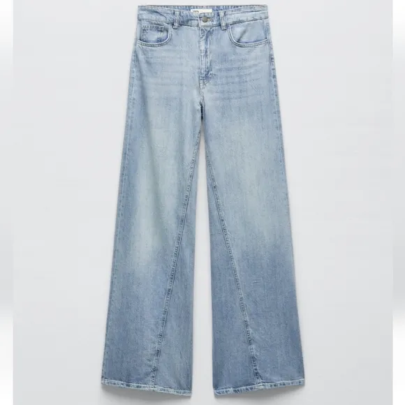 NWT ZARA WIDE LEG JEANS Blue