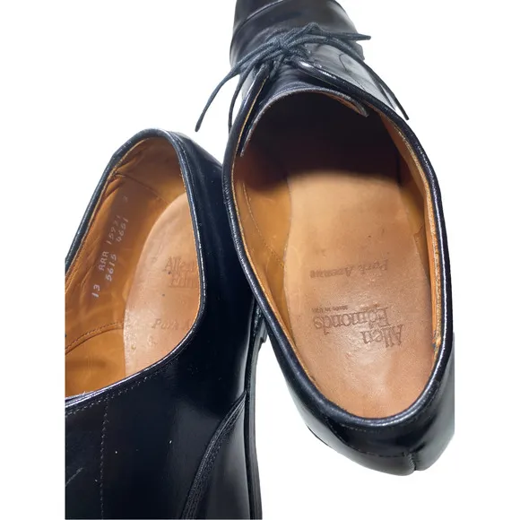 Old Money Allen Edmonds Park Avenue Cap Toe Mens 13 AAA Classic Black Dress Shoe