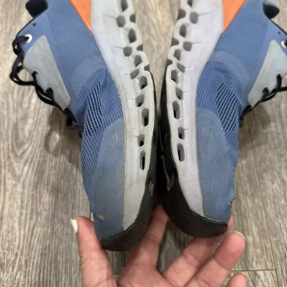 On Cloudstratus Lake Blue Grey Orange Running Shoes Men’s Size 12