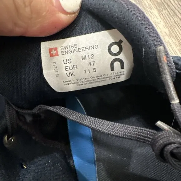 On Cloudstratus Lake Blue Grey Orange Running Shoes Men’s Size 12