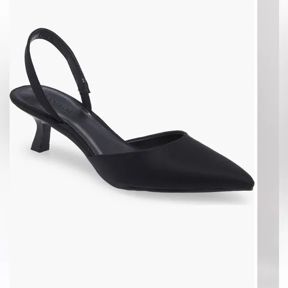 Open Edit Elegant Black Slingback Heels