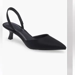 Open Edit Elegant Black Slingback Heels