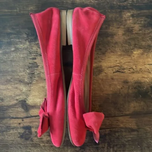 Otisopse Suede Red Bow Flats size 39/9 Made in Italy