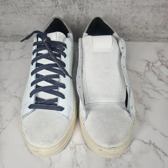 P448 Men's John Dragoes Low Top Sneaker Shoes Lace Up White Men EU 40