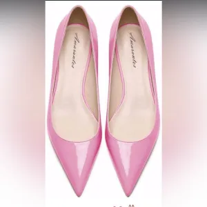 Patent Leather Slip On Pointed Toe Ultra Low Kitten Heel Basic Dress Pumps Shoes