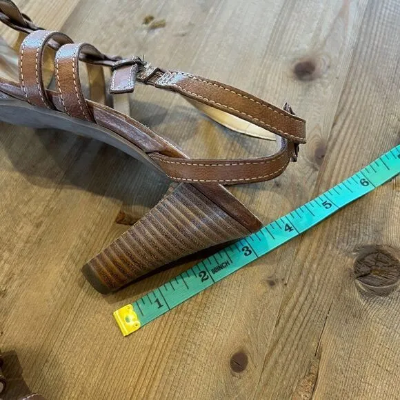 Paul Green Leather Gladiator Strap Open Toe Heels Size UK 5 US7.5