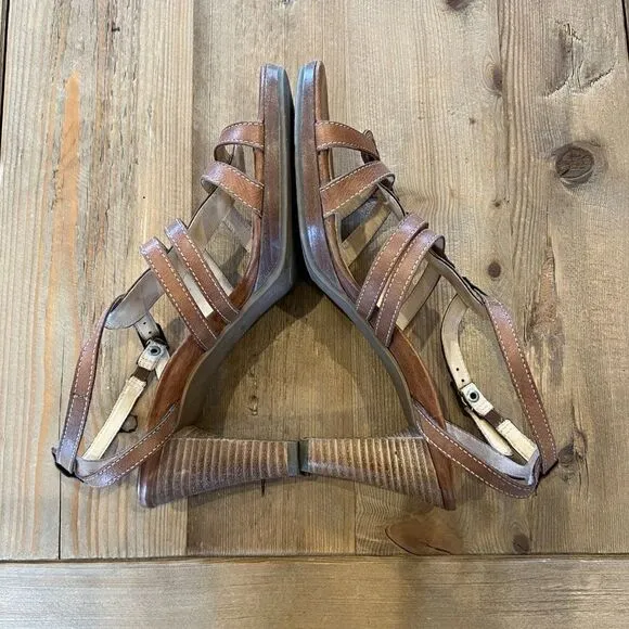 Paul Green Leather Gladiator Strap Open Toe Heels Size UK 5 US7.5