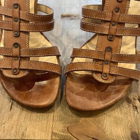 Paul Green Leather Gladiator Strap Open Toe Heels Size UK 5 US7.5