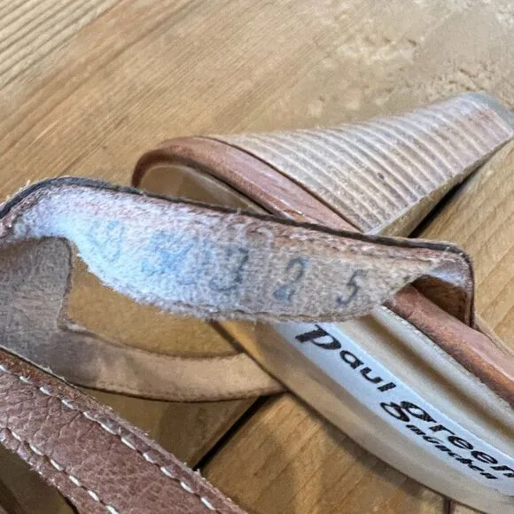 Paul Green Leather Gladiator Strap Open Toe Heels Size UK 5 US7.5