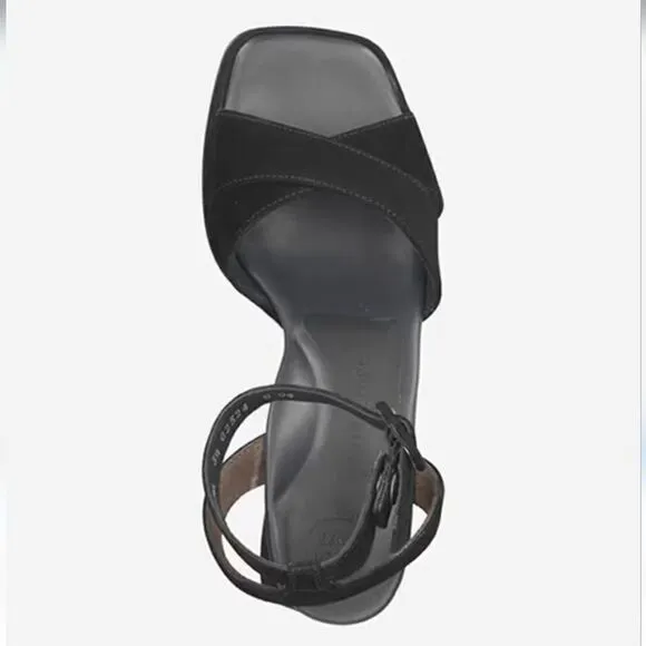 Paul Green Roxy Strappy Sandals in Black Velvet Size US 10