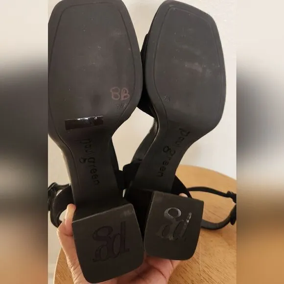 Paul Green Roxy Strappy Sandals in Black Velvet Size US 10