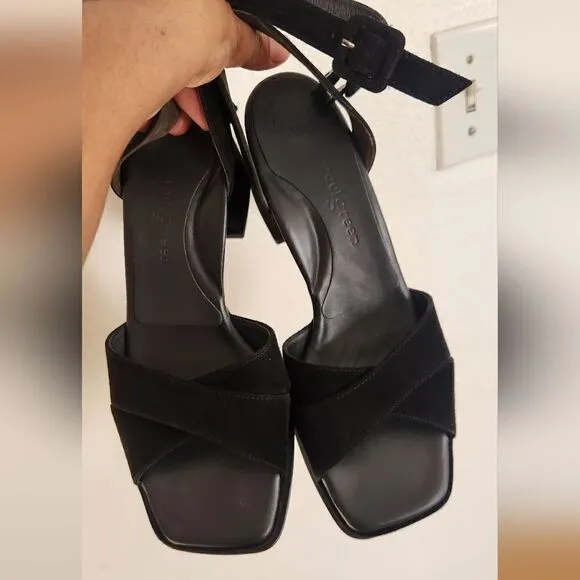 Paul Green Roxy Strappy Sandals in Black Velvet Size US 10